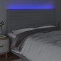 vidaXL Cabecero con luces LED tela gris claro 160x5x118/128 cm
