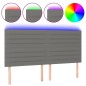 vidaXL Cabecero con luces LED tela gris oscuro 200x5x118/128 cm