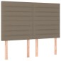 vidaXL Cabecero con luces LED tela gris taupe 144x5x118/128 cm
