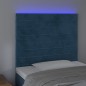 vidaXL Cabecero con luces LED terciopelo azul oscuro 80x5x118/128 cm vidaXL Cabecero con luces LED terciopelo azul oscuro 80x5x118/128 cm