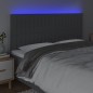 vidaXL Cabecero con luces LED tela gris oscuro 160x5x118/128 cm vidaXL Cabecero con luces LED tela gris oscuro 160x5x118/128 cm