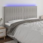 vidaXL Cabecero con luces LED tela gris claro 180x5x118/128 cm