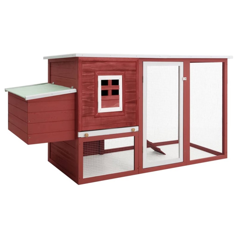 vidaXL Gallinero con 1 jaula para huevos madera rojo vidaXL Gallinero con 1 jaula para huevos madera rojo