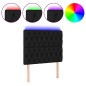 vidaXL Cabecero con luces LED tela negro 100x7x118/128 cm vidaXL Cabecero con luces LED tela negro 100x7x118/128 cm
