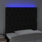 vidaXL Cabecero con luces LED tela negro 100x7x118/128 cm vidaXL Cabecero con luces LED tela negro 100x7x118/128 cm