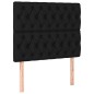 vidaXL Cabecero con luces LED tela negro 100x7x118/128 cm vidaXL Cabecero con luces LED tela negro 100x7x118/128 cm