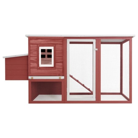 vidaXL Gallinero con 1 jaula para huevos madera rojo