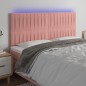 vidaXL Cabecero con luces LED terciopelo rosa 200x5x118/128 cm vidaXL Cabecero con luces LED terciopelo rosa 200x5x118/128 cm