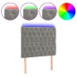 vidaXL Cabecero con luces LED terciopelo gris claro 100x7x118/128 cm vidaXL Cabecero con luces LED terciopelo gris claro 100x7x118/128 cm