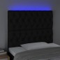 vidaXL Cabecero con luces LED tela negro 90x7x118/128 cm vidaXL Cabecero con luces LED tela negro 90x7x118/128 cm