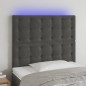vidaXL Cabecero con luces LED terciopelo gris oscuro 80x5x118/128 cm vidaXL Cabecero con luces LED terciopelo gris oscuro 80x5x118/128 cm
