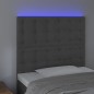 vidaXL Cabecero con luces LED terciopelo gris oscuro 80x5x118/128 cm vidaXL Cabecero con luces LED terciopelo gris oscuro 80x5x118/128 cm