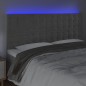 vidaXL Cabecero con luces LED terciopelo gris claro 200x5x118/128 cm vidaXL Cabecero con luces LED terciopelo gris claro 200x5x118/128 cm