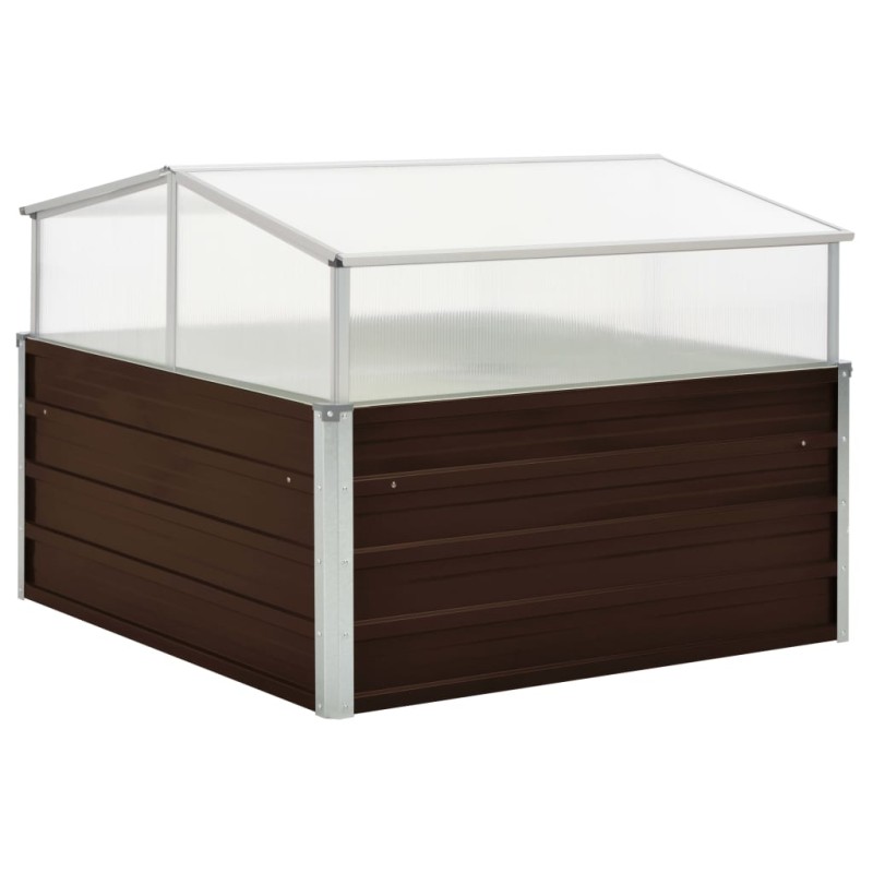 vidaXL Invernadero de acero galvanizado marrón 100x100x85 cm vidaXL Invernadero de acero galvanizado marrón 100x100x85 cm