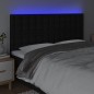 vidaXL Cabecero con luces LED tela negro 200x5x118/128 cm vidaXL Cabecero con luces LED tela negro 200x5x118/128 cm