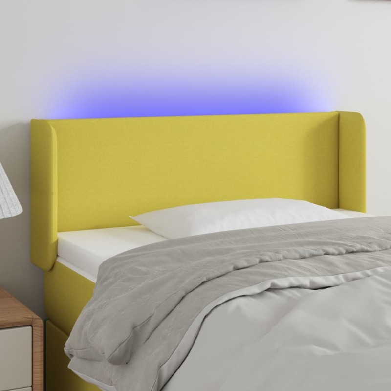 vidaXL Cabecero con LED de tela verde 93x16x78/88 cm vidaXL Cabecero con LED de tela verde 93x16x78/88 cm