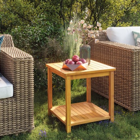 vidaXL Mesa auxiliar de madera maciza acacia 45x45x45 cm