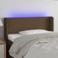 vidaXL Cabecero con LED de tela marrón oscuro 83x16x78/88 cm