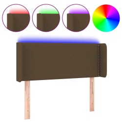 vidaXL Cabecero con LED de tela marrón oscuro 83x16x78/88 cm