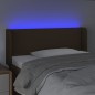 vidaXL Cabecero con LED de tela marrón oscuro 83x16x78/88 cm