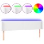 vidaXL Cabecero con LED cuero sintético blanco 203x16x78/88 cm