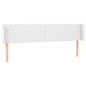 vidaXL Cabecero con LED cuero sintético blanco 203x16x78/88 cm