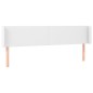 vidaXL Cabecero con LED cuero sintético blanco 183x16x78/88 cm