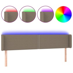 vidaXL Cabecero con LED de tela gris taupe 203x16x78/88 cm