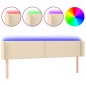 vidaXL Cabecero con LED de tela crema 183x16x78/88 cm vidaXL Cabecero con LED de tela crema 183x16x78/88 cm