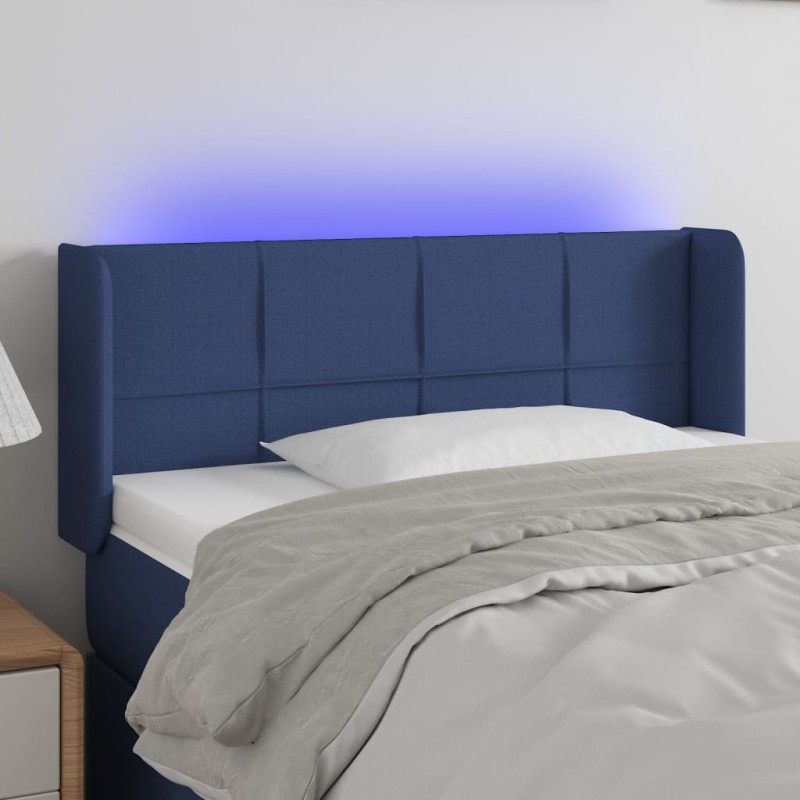 vidaXL Cabecero con LED de tela azul 103x16x78/88 cm vidaXL Cabecero con LED de tela azul 103x16x78/88 cm