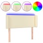vidaXL Cabecero con LED cuero sintético crema 93x16x78/88 cm