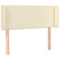 vidaXL Cabecero con LED cuero sintético crema 93x16x78/88 cm