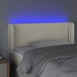 vidaXL Cabecero con LED cuero sintético crema 93x16x78/88 cm