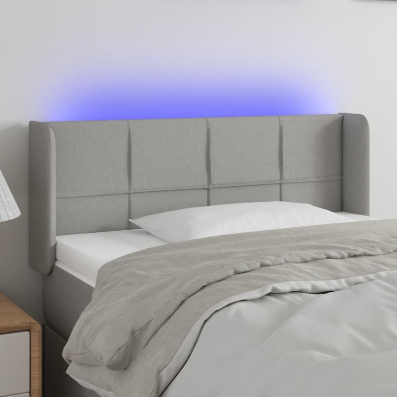 vidaXL Cabecero con LED de tela gris claro 103x16x78/88 cm vidaXL Cabecero con LED de tela gris claro 103x16x78/88 cm