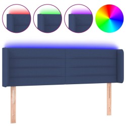 vidaXL Cabecero con LED de tela azul 147x16x78/88 cm