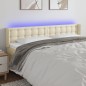 vidaXL Cabecero con LED cuero sintético crema 183x16x78/88 cm vidaXL Cabecero con LED cuero sintético crema 183x16x78/88 cm