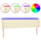 vidaXL Cabecero con LED cuero sintético crema 183x16x78/88 cm vidaXL Cabecero con LED cuero sintético crema 183x16x78/88 cm