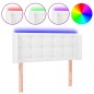 vidaXL Cabecero con LED cuero sintético blanco 103x16x78/88 cm