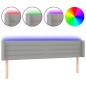 vidaXL Cabecero con LED de tela gris claro 163x16x78/88 cm vidaXL Cabecero con LED de tela gris claro 163x16x78/88 cm