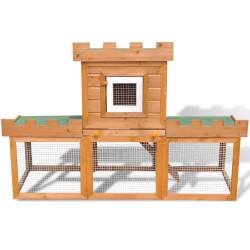 vidaXL Casa grande de animales jaula conejera de madera