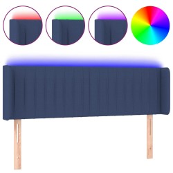 vidaXL Cabecero con LED de tela azul 147x16x78/88 cm