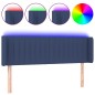 vidaXL Cabecero con LED de tela azul 147x16x78/88 cm
