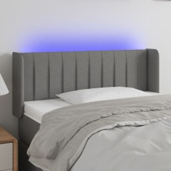 vidaXL Cabecero con LED de tela gris oscuro 103x16x78/88 cm