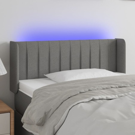 vidaXL Cabecero con LED de tela gris oscuro 103x16x78/88 cm