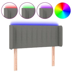 vidaXL Cabecero con LED de tela gris oscuro 103x16x78/88 cm