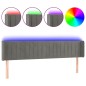 vidaXL Cabecero con LED de terciopelo gris oscuro 163x16x78/88 cm