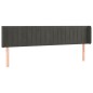 vidaXL Cabecero con LED de terciopelo gris oscuro 163x16x78/88 cm