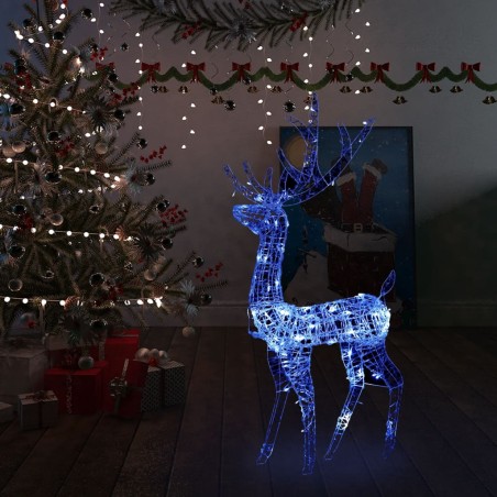vidaXL Adorno de reno de Navidad acrílico azul 140 LEDs 120 cm
