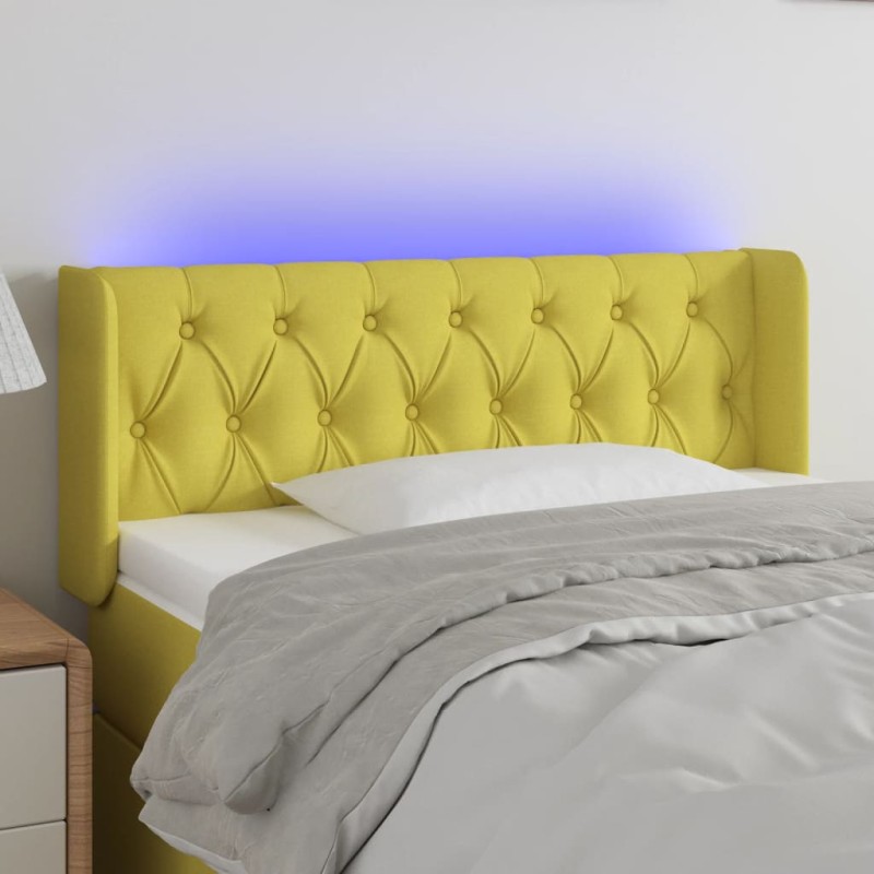 vidaXL Cabecero con LED de tela verde 103x16x78/88 cm vidaXL Cabecero con LED de tela verde 103x16x78/88 cm