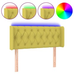 vidaXL Cabecero con LED de tela verde 103x16x78/88 cm